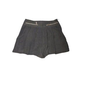 Zara Basic Womens Sheer Pleated High Waist Shorts Black XS Zip Pockets Goth Girl